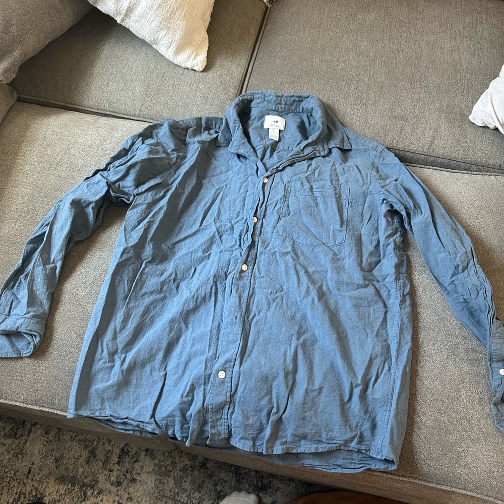 H&M Blue Lightweight Shirt Jacket